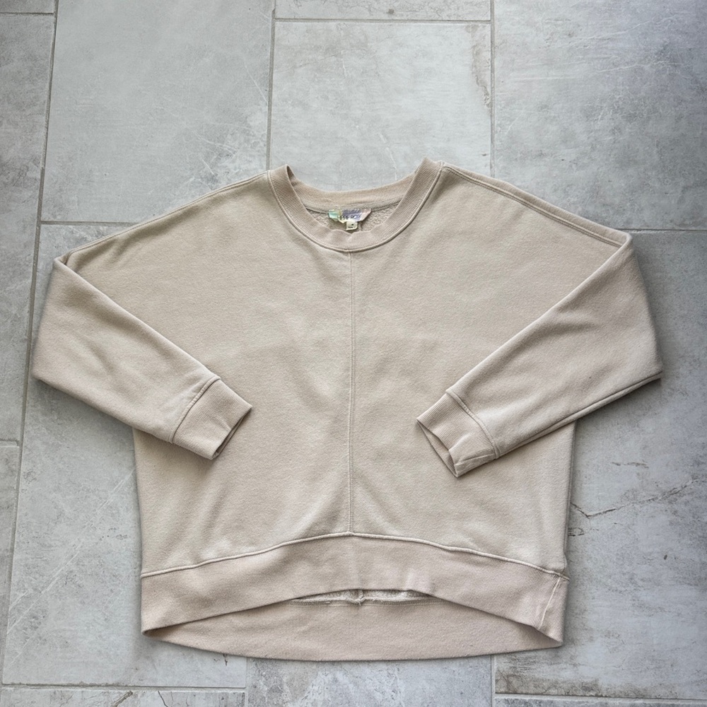 Hippie Rose Cream Boxy Crewneck Sweatshirt
